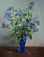 Bluebells in Blue Vase